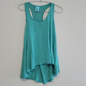 Aqua Striped Tank Top - Size S
